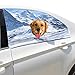 Produktbild Zemivs Schöne Winter Schnee Berg Faltbare Hund Sicherheit Auto Gedruckt Fenster Zaun Vorhang Barrieren Protector Für Baby Kind Einstellbar Flexible Sonnenschutzabdeckung Universal Fit Für SUV