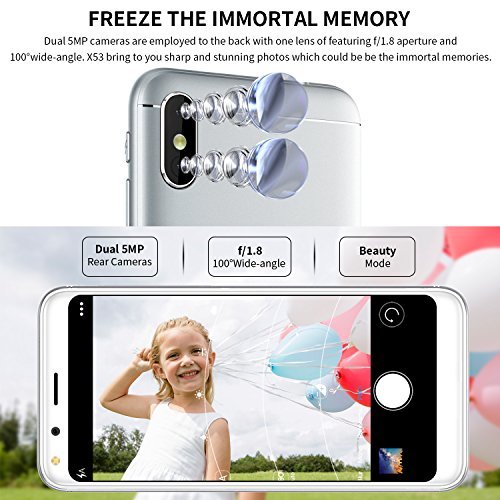 Smartphone ohne Vertrag, DOOGEE X53 3G Dual SIM Android 7.0 GÃ¼nstig Handy, 5.3 Zoll FHD MT6750T Processor Smartphones, 1GB RAM + 16GB ROM, Dual 5.0MP Rear Kamera, 2200mAh, Dual SIM (Silber)