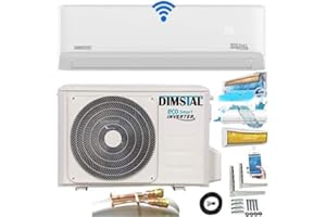 DIMSTAL QuickConnect 9000 BTU ECO Smart Inverter 2,6kW (2,7kW) Split Klimaanlage Sehr Leise mit Self Clean/WiFi/App/Super Ioniser/Follow Me Komplett Set inkl. QuickConnect Leitungen & Heizfunktion/Wärmepumpe