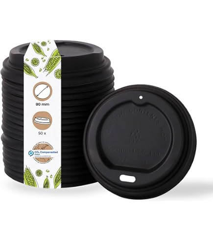 MADE IN EU 1000x 80mm Premium Coffee To Go Deckel 8oz/12oz für Kaffeebecher 0,2L 0,25l,0,3l Verschlußdeckel Pappbecher, reusable