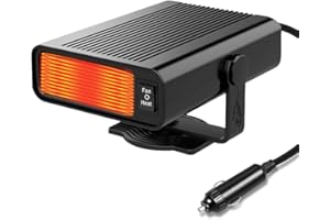 Pengrity Auto Heizung 12v, 120w Heizlüfter Auto, Tragbare Autoheizung, mit Zigarettenanzünder, 2 in 1 Kalt und Heiß Verfügbar, 12 Volt Heizung Defroster für Auto, 360 ° Drehbare, Schwarz