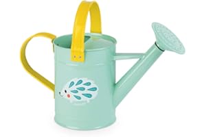 Janod - Happy Garden - Metal Watering Can for Children - Outdoor Gardening Game - For children from the Age of 3, J03191, Blue and Yellow