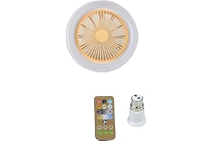 MIKAXIQI 30W E27 Ceiling Fan With B22 To E27 Light Lamp Bulb Socket Base Converter For Home Bedroom Kitchen LED Cooling Fan Lamp Bedroom Study Dormitory Fan Lamp Ceiling Fan With Light Comes With B22 To E27