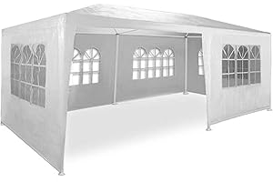 MaxxGarden Tonnelle Pliante 18m² - Pavillon Extérieur 3x6x2.5m - Tente de Jardin avec 6 Parois Enroulables - Barnum avec 6 Fenêtres - Tente de Réception Blanche