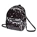 Produktbild Mädchen Pailletten Leder PU Schultasche  VENMO Umhängetasche Damen Umhängetasche Bling Kupplung Handtasche Schultertasche Schulrucksäcke für Frauen Damenmode Pailletten Rucksack Umhängetasche (Black)