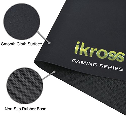 Gaming Mauspad | iKross G71 XXL Gaming Mauspad 35.4 x 11.8 Zoll mit Hohe Qualität Präzise Fläche und Rutschfeste Gummiboden Optimal für Computerspieler, Grafiker, Normaler Benutzer – Schwarz - 4