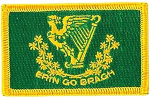 AKACHAFACTORY Toppa Ricamata Bandiera Erin Go Bragh Irlanda Flag thermocollant Stemma