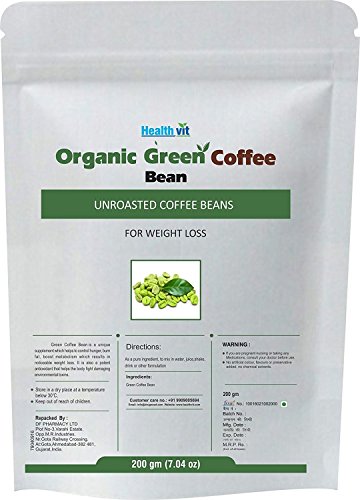 HealthVit Organic Decaffeinated Unroasted Green Coffee Beans - 200 g RS.249 (45.00% Off) - Amazon