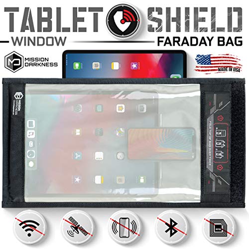 Mission Darkness Window Faraday Bag for Tablets - 5th Gen Shielding for Law Enforcement and Military