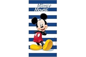 kidparadise Drap de Plage Mickey - Serviette de Plage Mickey 70 x 140, Coton, Bleu