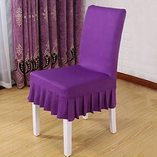 Stuhlhussen Stretch-Stuhlbezug Dekoration Stuhl-Abdeckung Lila - 2