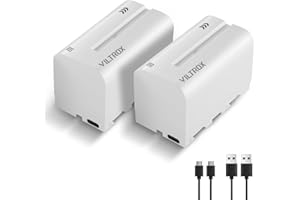 ‎VILTROX VILTROX 2-pak akumulatorów NP-F750 akumulator zastępczy 2 sztuki do Sony NP-F950 F960 F970 F770 F750 F570 F550 kompatybilny z Godox VILTROX Neewer Camcorder/Monitor/Camera