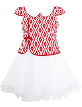 Sunny Fashion - Vestito a quadri, bambina, rosso