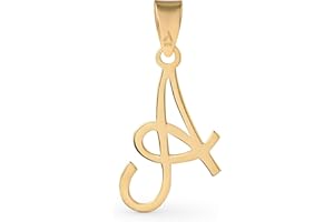 Amberta Italian 9ct Gold Initial Pendant for Women and Men | Real Letter Pendant Without Chain | Solid Gold