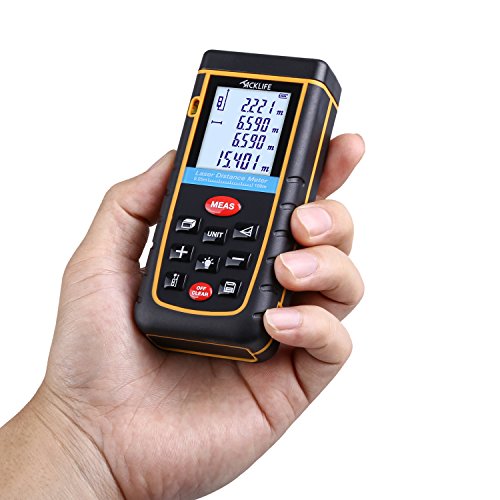 Tacklife Advanced Laser Entfernungsmesser Distanzmessgerät 0,05~100m/±2mm Distanzmesser distanz messgerät mit LCD Hintergrundbeleuchtung, inkl.Batterie und Schutztasche - 5