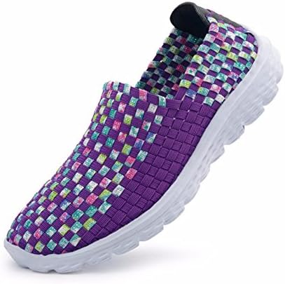 YALL Women'S Hand-Woven Shoes Elastic With Elastic Lazy Shoes ,Purple,39