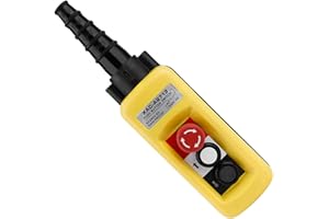 VIAGASAFAMIDO Hoist Crane Push Button Switch 2 Ways Rainproof Crane Pendant Control Station Up Down Hoist Push Button Switch 500V 5A Remote Control Emergency Stop Switch