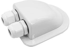 Zayin Solar Cable Entry Gland, ABS Double Connector Cable Gland (Round Hole), Waterproof Photovoltaic Cover for Solar Panels, Boats, Yacht, RV Roofs-White
