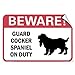 Produktbild Vorsicht! Vinyl-Aufkleber, Motiv Guard Cocker Spaniel On Duty, 25,4 x 17,8 cm