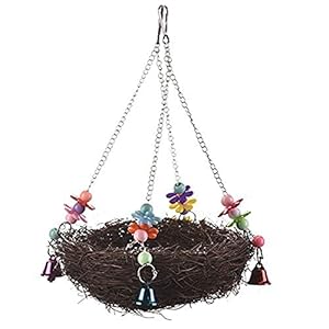 Rabi Jaula de pájaros para Loro, cacatúa, Pajarita, cacatúa, Cono de cacatúa, Cachemira, cacatúa, Perrito Natural, Juguete para Mascota, pájaro Natural, Fibra de Coco Natural para Nido de pájaros