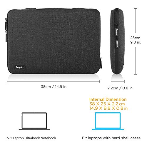 EasyAcc 15 -15.6 Zoll Schutzhülle für Laptops mit einer Bildschirmdiagonale von 38,1-39,6 cm (15-15,6 Zoll), Dunkelgrau - 4