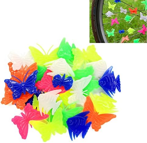 'Bicycle Bike Wheel Spoke Colorful Butterfly &amp; Fish' Clips (Pack of 25)