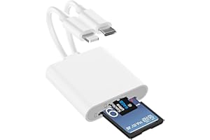 OLIVERIA Lecteur de carte SD 2 en 1 pour iPhone et iPad, adaptateur SD-CARD pour iPhone 16 15 14