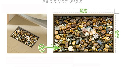Ungfu Mall 1 PC 3D Badezimmer Wasserdicht Cobblestone Muster Fußboden-Aufkleber Anti Slip Waschbar Dusche-Raum-Dekor - 4