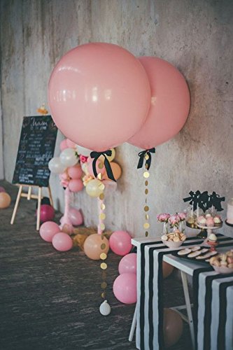J.Idea 90cm Ballon Riese Rosa Ballone Schwarzer Bowknot Gold Papiergirlande Für Party/Geburtstag/Hochzeit/Valentinstag/, Event & Party-Zubehör - 2