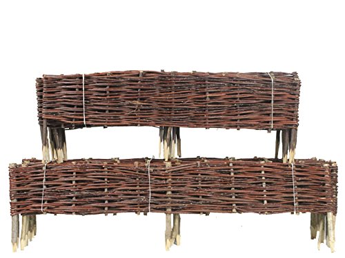 Beeteinfassung Weide 20 x 120 cm 10er Set -Weiden Steckzaun als Beetumrandung oder Gartenabgrenzung - 5