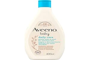 Aveeno Baby Daily Care Sanftes Bade- und Duschgel, Baby-Badebad für eine gründliche Reinigung empfindlicher Haut, Baby-Schaumbad mit Hafer, 400 ml