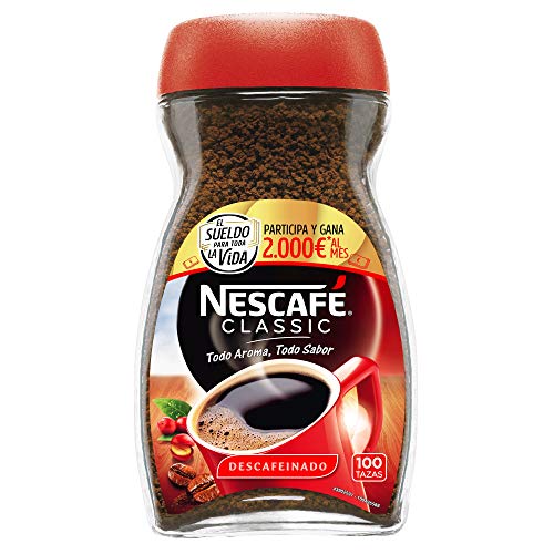 NESCAFÉ Café Classic Café Soluble Descafeinado| Bote de cristal | Paquete de 200g de café