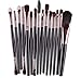 WANGSAURA® Pro Cosmetic Makeup 15pcs Brushes Set Powder Foundation Eye shadow Eyeliner Lip Brush Tool (black and coffee)