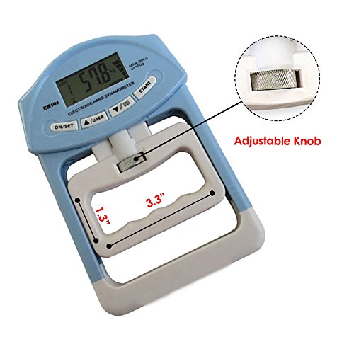 Deyard EH101 Elektronische Handkraftmesser 90 kg / 200 lbs Kapazitätsbereich Handgriff des Stärkungsmittel mit 19 Sets von Einzeldatensätze - 4