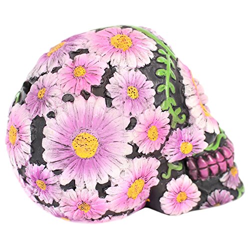 Lila Blumen Candy Skull Spardose - 2