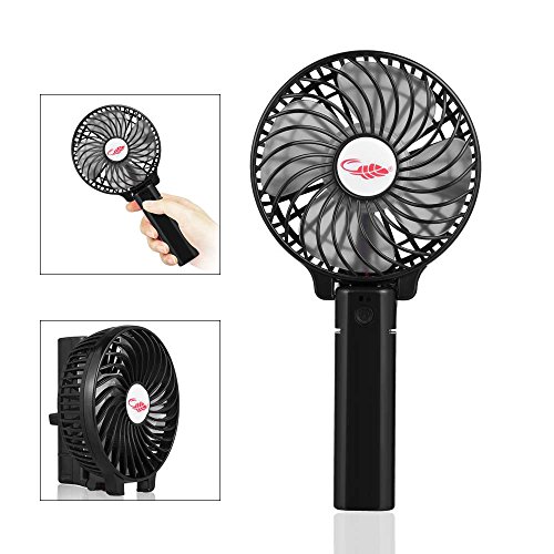 USB Ventilator Mini Handventilator ,Pomisty Leise Mini Fan Lüfter Elektrischer Faltbar Kompatibel mit Laptop, Multi Port Steckdose für Haus, Büro, Reise, Picknick, Kampieren, Innen und Außenbereich - Schwarz