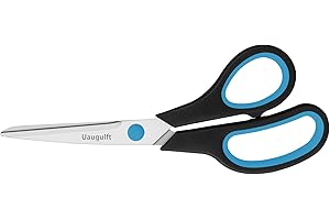 Uaugulft Forbici in acciaio inox, multiuso, con impugnatura morbida, blu, nero, 20,3 cm