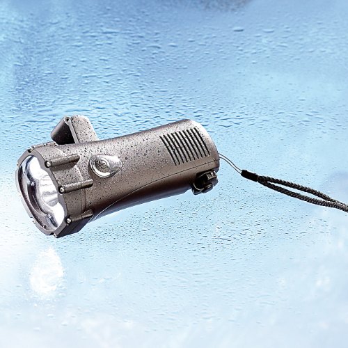 Lunartec Wasserdichte Dynamo-Taschenlampe mit 3 LEDs, 1,3 W, 2x 6 lm + 50 lm - 3