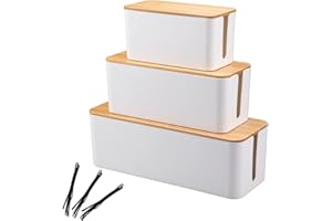 QUTHZZHY Kabel-Organizer Box für Kabelführung Steckdosenleiste, Kabelmanagement Box,Aufbewahrungsbox zum Verstecken von Steckdosenleisten, Organizer zur Vermeidung von Kabelsalat (White)