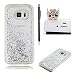 Produktbild für Samsung Galaxy S7 Hülle,SKYXD Glitzer Flüssig Wasser Kreativ Design Weiche Silikon Gel Gummi [Nicht Hard Case] Brillianter Leichtes Glatt Schutzhülle mit [Handyanhänger + Eingabestifte] Handy Tasche Hülle Etui für Samsung Galaxy S7 Soft Shine Bling Glitter Liquid Water Folie Case Back Cover With Touch Pen Dust Plug - Silber Treibsand Sparkle