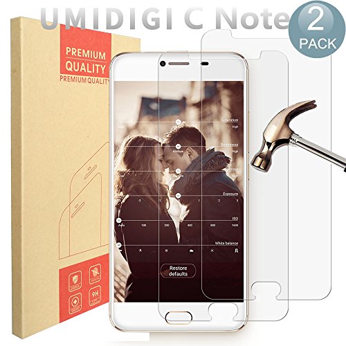  2-Unidades  UMIDIGI C Note Protector de Pantalla  PULEN Vidrio Cristal Templado Vidrio Templado  EASY-INSTALL alas  2 5d Borde redondo con 9H Dureza  Alta Definicion  Garant  a de por vida  Tempered glass Screen Protector