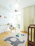benuta Kinderteppich Birdies and Elephant Blau 120×170 cm | Teppich für Spiel- und Kinderzimmer - 2