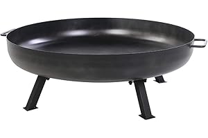 OUTLIV. Feuerschale Fuego, Stahl, Runde Form, Materialstärke 2 mm, Mit Entwässerungsloch Ø7 mm, dekorative Rostoptik, Ø80x27 cm, Schwarz