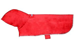 RC Pet Products Packable Dog Rain Poncho, Crimson, Medium