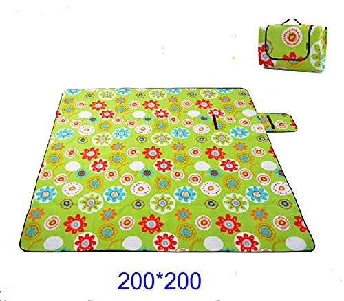KiKa Monkey Picknickdecke Campingdecke wärmeisoliert Reisedecke Stranddecke Isomatte wasserdicht XXL Größe 200×200 cm (Sonnenblume) - 6