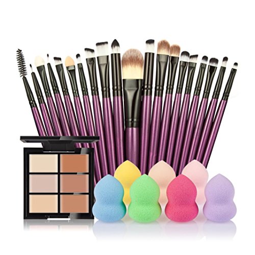 KAUFEN  Tefamore 6-Farb-Concealer + 20 Make-up Pinsel + Wasser Blätterteig Puderquaste