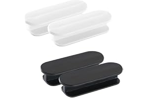 Divono Poignées de Porte, Lot de 4 Poignée Meuble, Poignées de Porte de Balcon Adhésives, Poignée Demeuble pour Portes, Fenêtres, Armoires(blanc+noir)