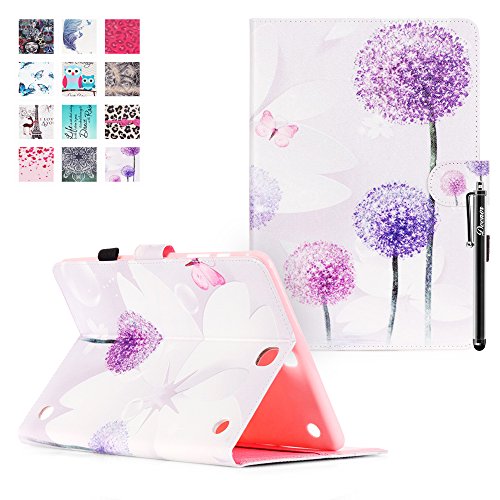 Samsung Galaxy Tab A 9.7 SM-T550 Hülle, DEENOR Colorful Painting and Stylish Drawing Wallet Case Book Style PU Leder Flip Protective Stand Schutzhülle Hülle für Samsung Galaxy Tab A 9.7 SM-T550. (Three flowers)