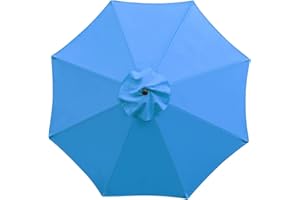 SANTUO Sonnenschirm Ersatzbezug 3m 8 Streben, UV-Schutz Ampelschirm Bezug, Wasserdicht Schirmbezug Sonnenschirm Ersatzteile für Balkon, Garten, Pool und Strand