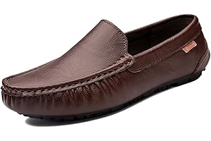 ENDORADORE Mens Loafers Leather Driving Shoes Slip On Moccasins Fashion Formal Shoes Business Office Dress Loafer